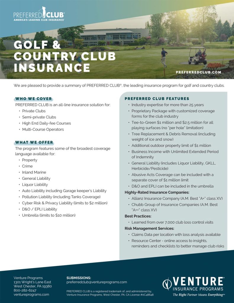 Preferred Club Golf & Country Club Insurance